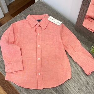Janie and Jack Coral Button Down Shirt